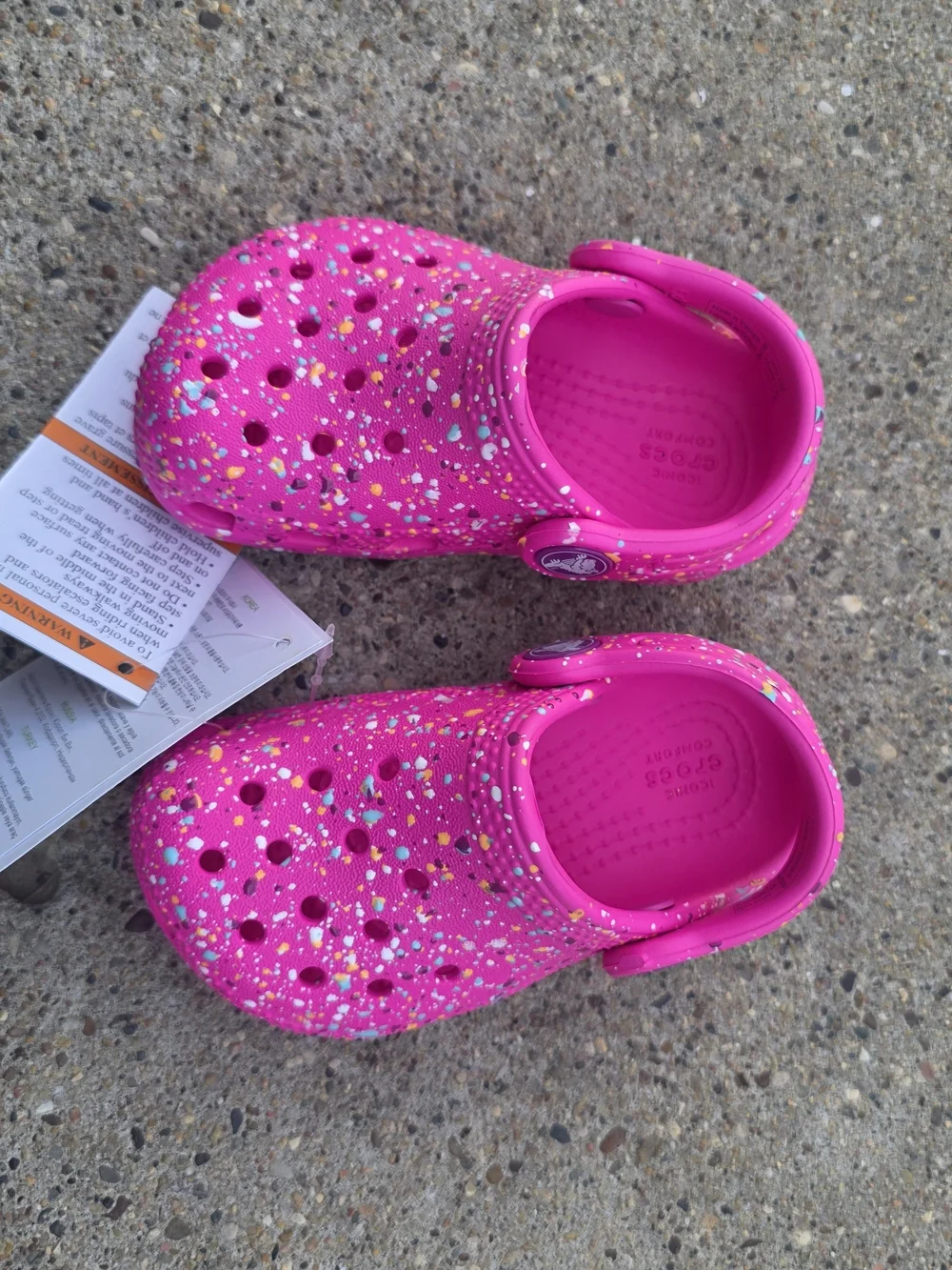 Girls' Hot Pink Glitter Splash Clog - Kids' Toddler Girls 6C